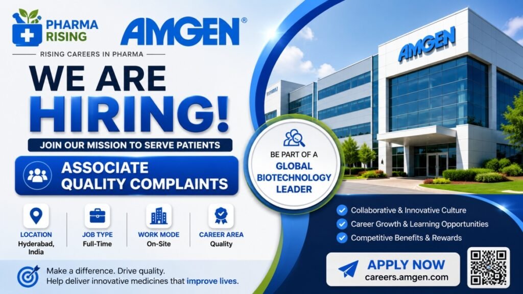 Amgen Recruitment August 2026 – Associate Quality Complaints Job in Hyderabad | Apply Online