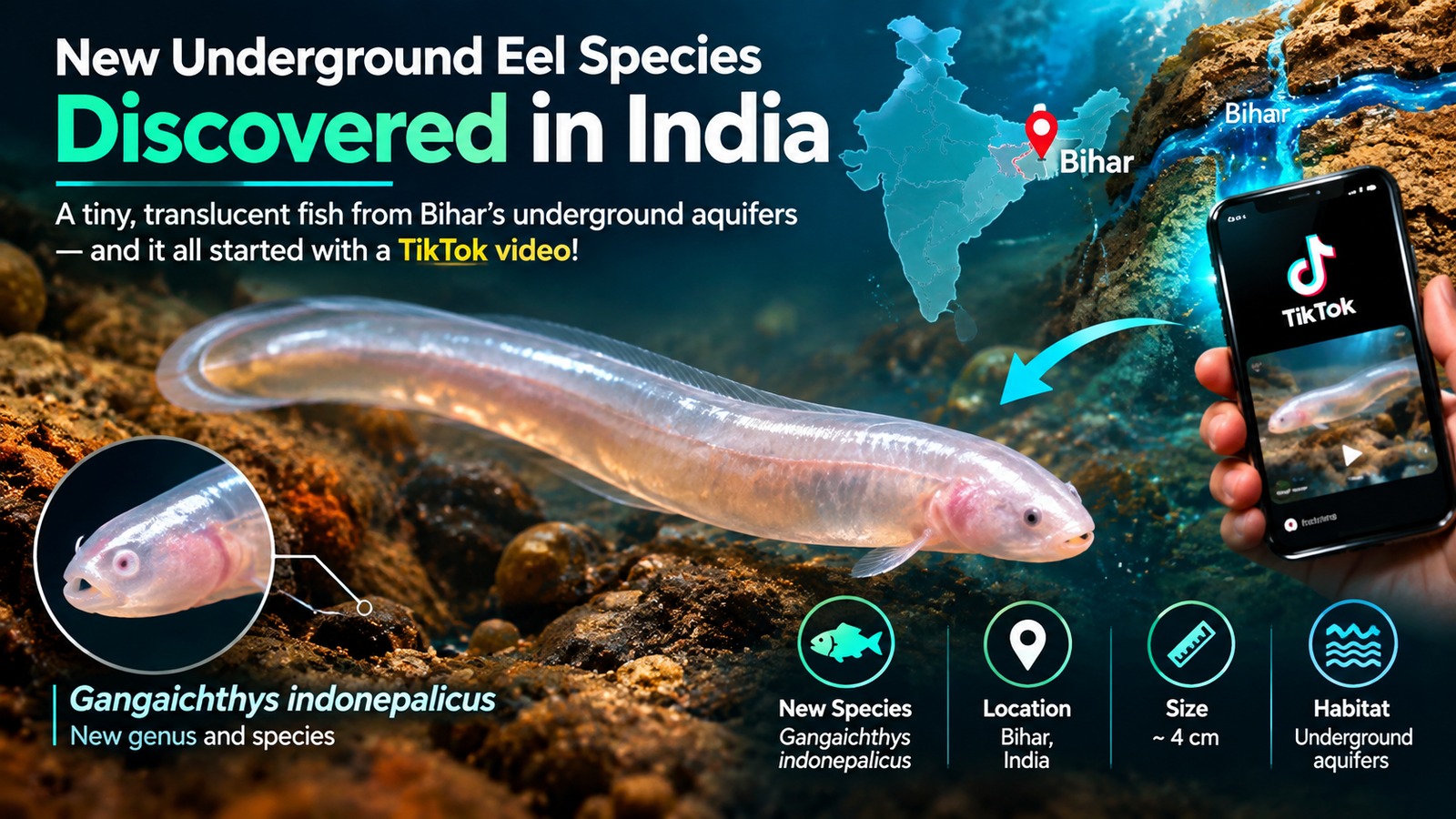 New underground eel species discovered in Bihar India