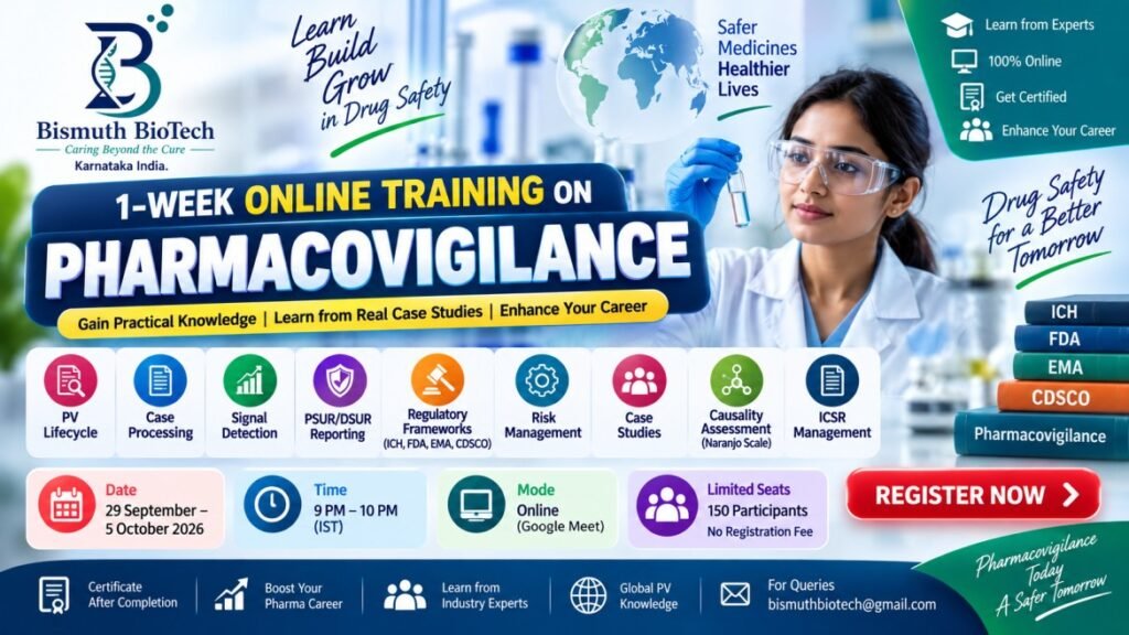 Pharmacovigilance Training 2026 | 1 Week Online PV Course | Bismuth BioTech