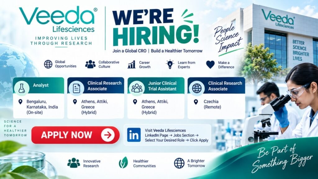 Veeda Lifesciences Recruitment 2026 | Pharma & Clinical Research Jobs
